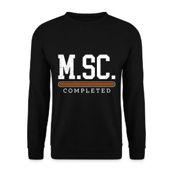 M.Sc completed Master Degree Master of Science - Unisex Sweatshirt - black - Front - Alina (178cm) & Michal (187cm)