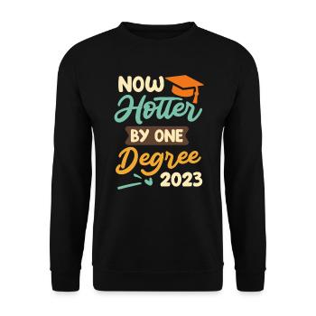 Einen Abschluss heißer 2023 Master Abschluss - Unisex Pullover - Schwarz - Vorne - Alina (178cm) & Michal (187cm)