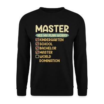 Kindergarten School Bachelor Master Degree - Unisex Sweatshirt - black - Front - Alina (178cm) & Michal (187cm)