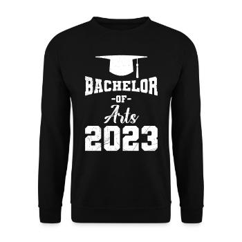 Bachelor of Arts 2023 Bachelor Abschluss - Unisex Pullover - Schwarz - Vorne - Alina (178cm) & Michal (187cm)
