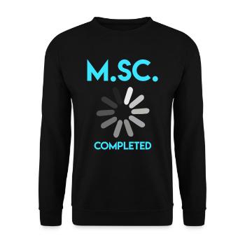 Master degree completed Master of Science - Unisex Sweatshirt - black - Front - Alina (178cm) & Michal (187cm)