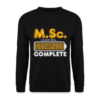 M.Sc loading Masterabschluss Master of Science - Unisex Pullover - Schwarz - Vorne - Alina (178cm) & Michal (187cm)