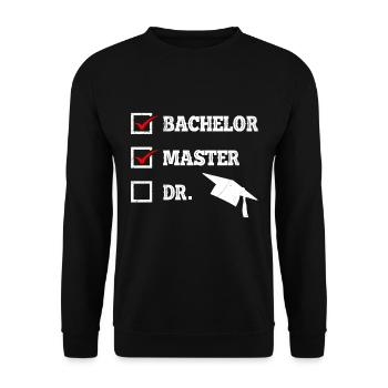 Liste de contrôle Bachelor Master Doctor Master Master Degree - Sweat-shirt Unisexe - noir - Devant - Alina (178cm) & Michal (187cm)