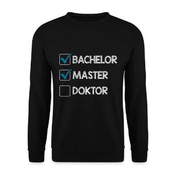 Liste de contrôle Bachelor Master Doctorat - Sweat-shirt Unisexe - noir - Devant - Alina (178cm) & Michal (187cm)
