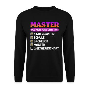Kindergarten School Bachelor Master Degree - Unisex Sweatshirt - black - Front - Alina (178cm) & Michal (187cm)