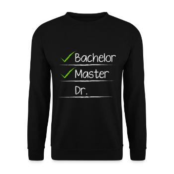 Liste de contrôle Bachelor Master Doctorat - Sweat-shirt Unisexe - noir - Devant - Alina (178cm) & Michal (187cm)