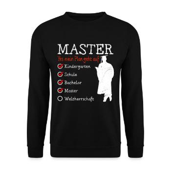 Kindergarten World Domination Master's Degree - Unisex Sweatshirt - black - Front - Alina (178cm) & Michal (187cm)