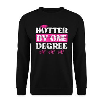 A hot Bachelor's degree Master's degree - Unisex Sweatshirt - black - Front - Alina (178cm) & Michal (187cm)
