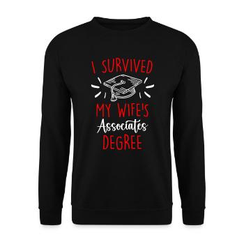 Überlebt Meine Frau hat einen College Abschluss - Unisex Pullover - Schwarz - Vorne - Alina (178cm) & Michal (187cm)