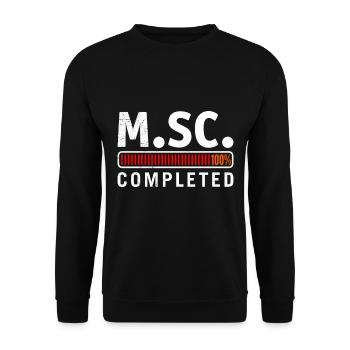 M.Sc completed Master Abschluss Master of Science - Unisex Pullover - Schwarz - Vorne - Alina (178cm) & Michal (187cm)