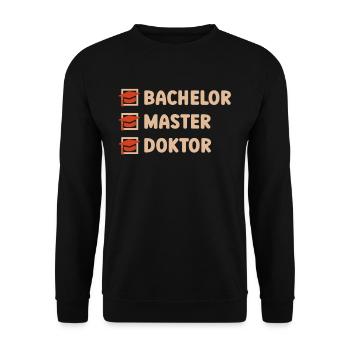 Bachelor's degree Master's degree Doctorate - Unisex Sweatshirt - black - Front - Alina (178cm) & Michal (187cm)