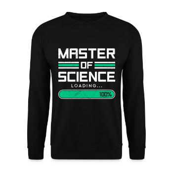 Loading complete Masterabschluss Master of Science - Unisex Pullover - Schwarz - Vorne - Alina (178cm) & Michal (187cm)