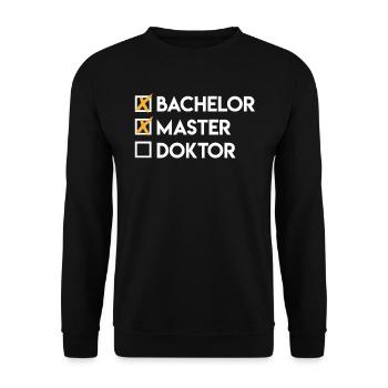 Liste de contrôle Bachelor Master Doctorat - Sweat-shirt Unisexe - noir - Devant - Alina (178cm) & Michal (187cm)