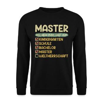 Kindergarten School Bachelor Master Degree - Unisex Sweatshirt - black - Front - Alina (178cm) & Michal (187cm)