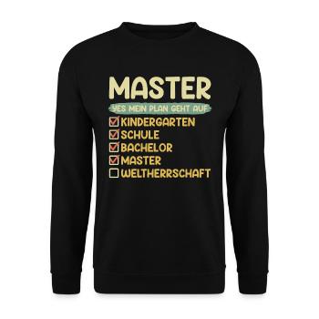 Kindergarten School Bachelor Master Degree - Unisex Sweatshirt - black - Front - Alina (178cm) & Michal (187cm)