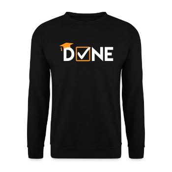 Master Thesis DONE Master Degree - Unisex Sweatshirt - black - Front - Alina (178cm) & Michal (187cm)