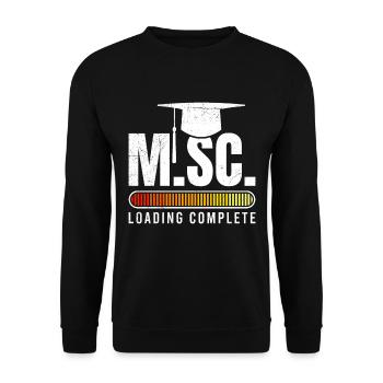 M.Sc complete Masterabschluss Master of Science - Unisex Pullover - Schwarz - Vorne - Alina (178cm) & Michal (187cm)