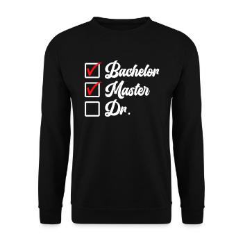 Bachelor's degree Master's degree Doctorate - Unisex Sweatshirt - black - Front - Alina (178cm) & Michal (187cm)