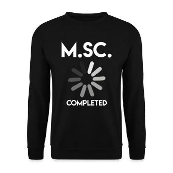 Master degree completed Master of Science - Unisex Sweatshirt - black - Front - Alina (178cm) & Michal (187cm)