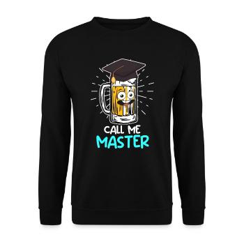 Call me Master Beer Uni Master Degree - Unisex Sweatshirt - black - Front - Alina (178cm) & Michal (187cm)
