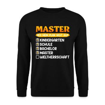 Kindergarten School Bachelor Master Degree - Unisex Sweatshirt - black - Front - Alina (178cm) & Michal (187cm)