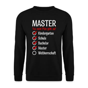 Kindergarten World Domination Master's Degree - Unisex Sweatshirt - black - Front - Alina (178cm) & Michal (187cm)