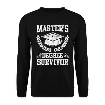 Completed Masters Degree Survivor Master Degree - Unisex Sweatshirt - black - Front - Alina (178cm) & Michal (187cm)