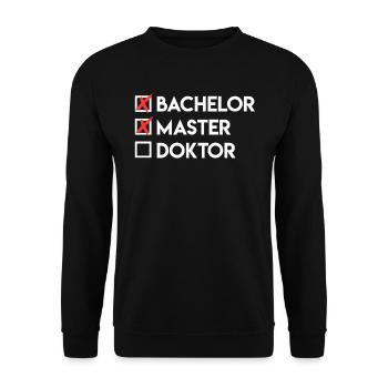 Liste de contrôle Bachelor Master Doctorat - Sweat-shirt Unisexe - noir - Devant - Alina (178cm) & Michal (187cm)