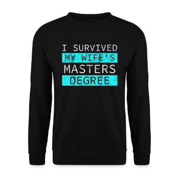 Fini ma femme a une maîtrise - Sweat-shirt Unisexe - noir - Devant - Alina (178cm) & Michal (187cm)