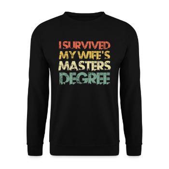 J’ai survécu à la maîtrise de Mme - Sweat-shirt Unisexe - noir - Devant - Alina (178cm) & Michal (187cm)