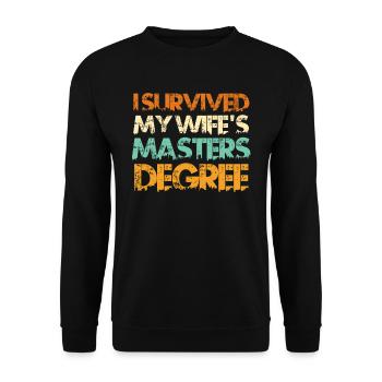 J’ai survécu à la maîtrise - Sweat-shirt Unisexe - noir - Devant - Alina (178cm) & Michal (187cm)