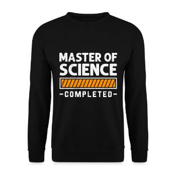 M.Sc completed Master Abschluss Master of Science - Unisex Pullover - Schwarz - Vorne - Alina (178cm) & Michal (187cm)