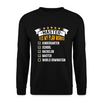 Check-list Mon plan fonctionne Master - Sweat-shirt Unisexe - noir - Devant - Alina (178cm) & Michal (187cm)