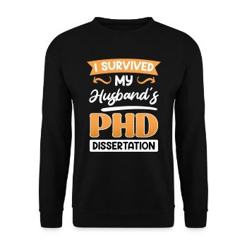 Le doctorat de mon mari survit au doctorat - Sweat-shirt Unisexe - noir - Devant - Alina (178cm) & Michal (187cm)