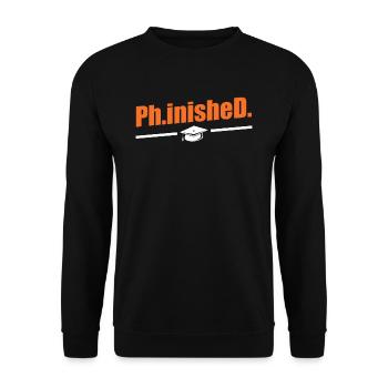 Doctorat phinished Doctorat terminé Doctorat - Sweat-shirt Unisexe - noir - Devant - Alina (178cm) & Michal (187cm)