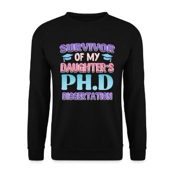 Ma fille a un doctorat - Sweat-shirt Unisexe - noir - Devant - Alina (178cm) & Michal (187cm)