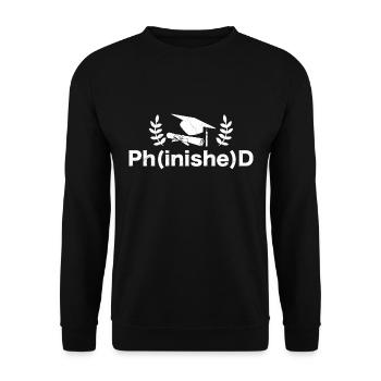 Phinished Finally Doctor Degree Doctorate - Unisex Sweatshirt - black - Front - Alina (178cm) & Michal (187cm)
