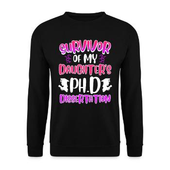 Ma fille a un doctorat - Sweat-shirt Unisexe - noir - Devant - Alina (178cm) & Michal (187cm)