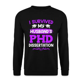 Le doctorat de mon mari survit au doctorat - Sweat-shirt Unisexe - noir - Devant - Alina (178cm) & Michal (187cm)