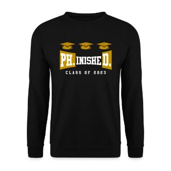 Doctorat phinished 2023 Doctorat - Sweat-shirt Unisexe - noir - Devant - Alina (178cm) & Michal (187cm)