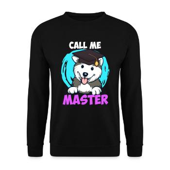 Husky Dog Fan Call Me Master Degree - Sweat-shirt Unisexe - noir - Devant - Alina (178cm) & Michal (187cm)