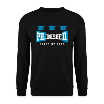 Doctorat phinished 2023 Doctorat - Sweat-shirt Unisexe - noir - Devant - Alina (178cm) & Michal (187cm)