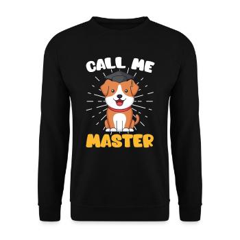 Call Me Master Dog Fan Master Degree - Unisex Sweatshirt - black - Front - Alina (178cm) & Michal (187cm)