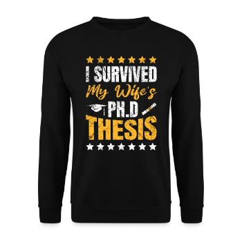 Le doctorat survit au doctorat de ma femme - Sweat-shirt Unisexe - noir - Devant - Alina (178cm) & Michal (187cm)