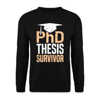 Thèse de doctorat J’ai un doctorat. - Sweat-shirt Unisexe - noir - Devant - Alina (178cm) & Michal (187cm)