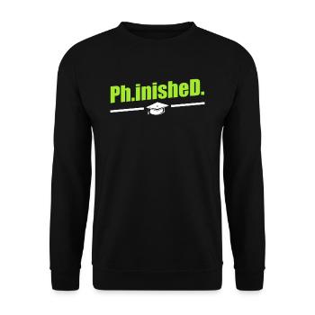 Doctorat phinished Doctorat terminé Doctorat - Sweat-shirt Unisexe - noir - Devant - Alina (178cm) & Michal (187cm)