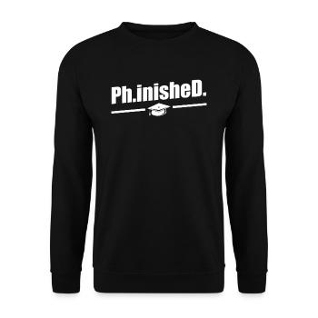 Doctorat phinished Doctorat terminé Doctorat - Sweat-shirt Unisexe - noir - Devant - Alina (178cm) & Michal (187cm)