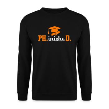Doctorat phinished Doctorat terminé Doctorat - Sweat-shirt Unisexe - noir - Devant - Alina (178cm) & Michal (187cm)
