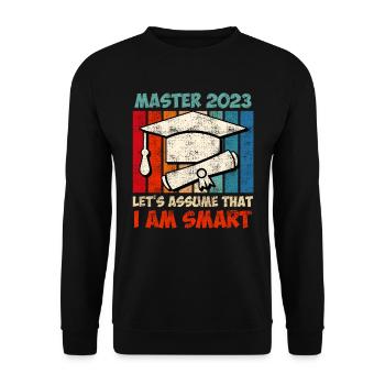 Master 2020 I am smart Master Degree - Unisex Sweatshirt - black - Front - Alina (178cm) & Michal (187cm)