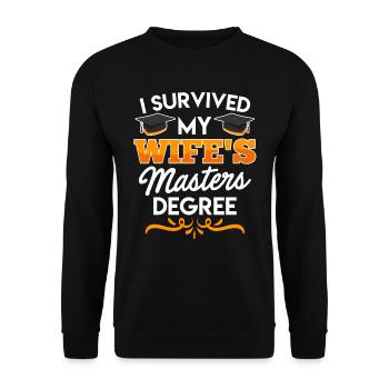 Survécu Ma femme a une maîtrise - Sweat-shirt Unisexe - noir - Devant - Alina (178cm) & Michal (187cm)